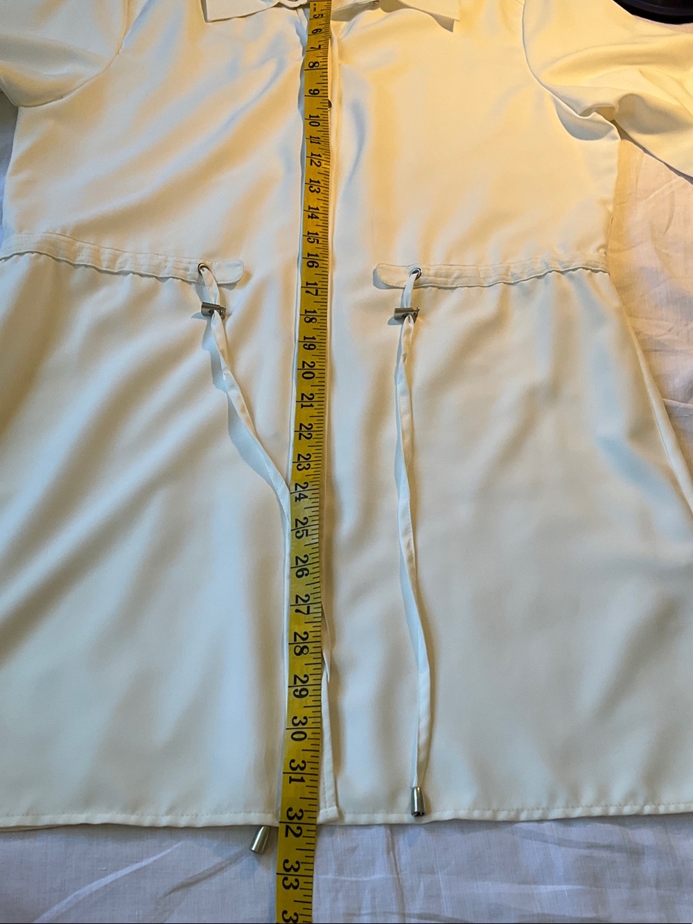 Calvin Klein white Button-Down Drawstring jacket - Picture 8 of 8